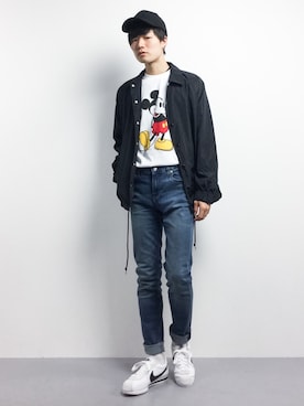 「ミッキー」｜「アイテム（ブルゾン）」を使った、武井一輝さん（メンズ・173cm）の春コーディネート