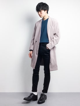 「HARE（ハレ）のアイテム（ノーカラージャケット）」を使った、武井一輝さん（メンズ・173cm）の春コーディネート