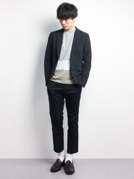 「STUDIOUS（ステュディオス）のアイテム（その他アウター）」を使った、武井一輝さん（メンズ・173cm）の春コーディネート