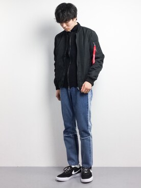 「SHIPS JET BLUE（シップスジェットブルー）のアイテム（Tシャツ/カットソー）」を使った、武井一輝さん（メンズ・173cm）の春コーディネート