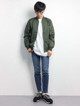 「improves（インプローブス）のアイテム（ミリタリージャケット）」を使った、武井一輝さん（メンズ・173cm）の春コーディネート