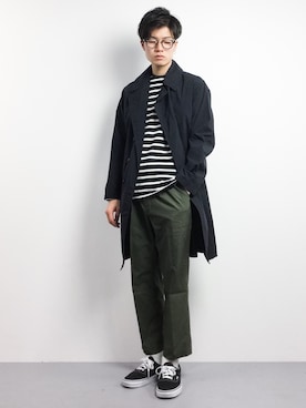 「Vincent et Mireille（バンソンエミレイユ）のアイテム（パンツ）」を使った、武井一輝さん（メンズ・173cm）の春コーディネート