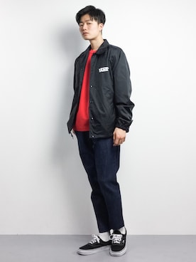 「VANS（バンズ）のアイテム（ジャケット/アウター）」を使った、武井一輝さん（メンズ・173cm）の春コーディネート