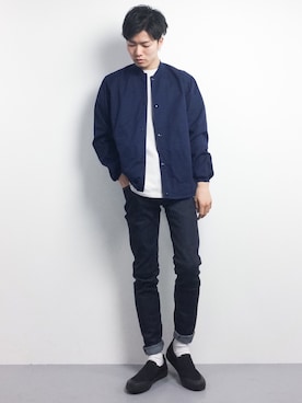 「Steven Alan（スティーブンアラン）のアイテム（ブルゾン）」を使った、武井一輝さん（メンズ・173cm）の春コーディネート