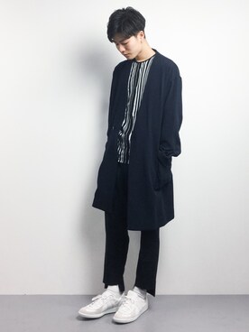 「HARE（ハレ）のアイテム（ノーカラージャケット）」を使った、武井一輝さん（メンズ・173cm）の春コーディネート