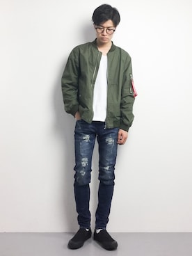 「SPINNS（スピンズ）のアイテム（ジャケット/アウター）」を使った、武井一輝さん（メンズ・173cm）の春コーディネート