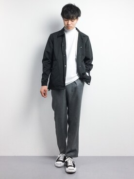 「Denime（ドゥニーム）のアイテム（ブルゾン）」を使った、武井一輝さん（メンズ・173cm）の春コーディネート