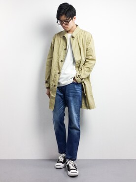 「ROXD（ロッド）のアイテム（トップス）」を使った、武井一輝さん（メンズ・173cm）の春コーディネート