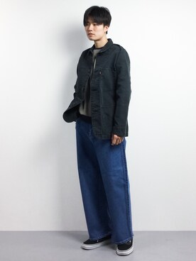 「Levi's（リーバイス）のアイテム（その他アウター）」を使った、武井一輝さん（メンズ・173cm）の春コーディネート