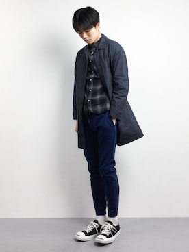 「L.H.P（エルエイチピー）のアイテム（スラックス）」を使った、武井一輝さん（メンズ・173cm）の春コーディネート