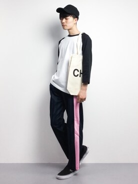 「REPIDO（リピード）のアイテム」を使った、武井一輝さん（メンズ・173cm）の春コーディネート
