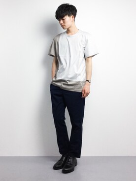 「REPIDO（リピード）のアイテム」を使った、武井一輝さん（メンズ・173cm）の春コーディネート