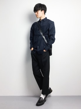 「TOMMY HILFIGER（トミーヒルフィガー）のアイテム（Tシャツ/カットソー）」を使った、武井一輝さん（メンズ・173cm）の春コーディネート