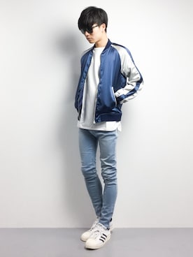 「STUDIOUS（ステュディオス）のアイテム（ブルゾン）」を使った、武井一輝さん（メンズ・173cm）の春コーディネート