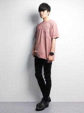 「MONKEY TIME（モンキータイム）のアイテム（デニムパンツ）」を使った、武井一輝さん（メンズ・173cm）の春コーディネート