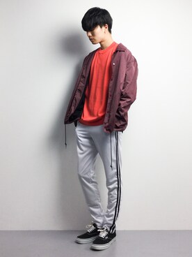 「STUDIOUS（ステュディオス）のアイテム（ナイロンジャケット）」を使った、武井一輝さん（メンズ・173cm）の春コーディネート