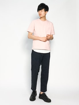 「ピンク×ネイビー」｜武井一輝さん（メンズ・173cm）の夏コーディネート
