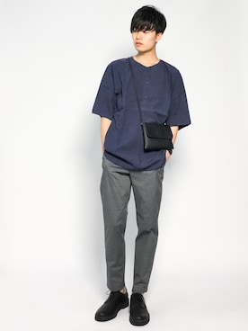 「CASPER JOHN AIVER（キャスパージョンアイバー）のアイテム（バッグ）」を使った、武井一輝さん（メンズ・173cm）の夏コーディネート