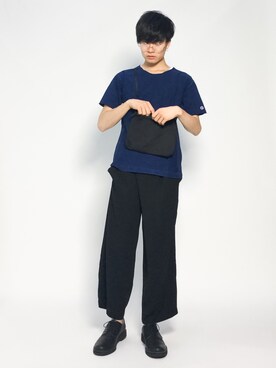 「革靴」｜「アイテム（Tシャツ/カットソー）」を使った、武井一輝さん（メンズ・173cm）の夏コーディネート