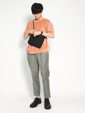 「革靴」｜「アイテム（Tシャツ/カットソー）」を使った、武井一輝さん（メンズ・173cm）の夏コーディネート