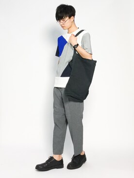 「MASTER&Co（マスターアンドコー）のアイテム（バッグ）」を使った、武井一輝さん（メンズ・173cm）の夏コーディネート