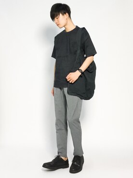 「MASTER&Co（マスターアンドコー）のアイテム（バッグ）」を使った、武井一輝さん（メンズ・173cm）の夏コーディネート