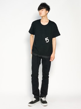 「glamb（グラム）のアイテム」を使った、武井一輝さん（メンズ・173cm）の夏コーディネート