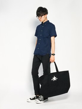「CONVERSE（コンバース）のアイテム（バッグ）」を使った、武井一輝さん（メンズ・173cm）の夏コーディネート