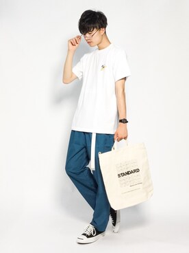 「BYRD（バード）のアイテム」を使った、武井一輝さん（メンズ・173cm）の夏コーディネート