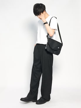 「Champion（チャンピオン）のアイテム（バッグ）」を使った、武井一輝さん（メンズ・173cm）の夏コーディネート