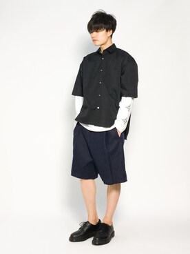 「MONKEY TIME（モンキータイム）のアイテム（Tシャツ/カットソー）」を使った、武井一輝さん（メンズ・173cm）の夏コーディネート