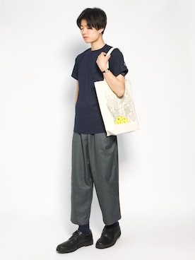 「ROOTOTE（ルートート）のアイテム」を使った、武井一輝さん（メンズ・173cm）の夏コーディネート