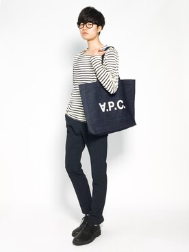 「A.P.C.（アーペーセー）のアイテム（バッグ）」を使った、武井一輝さん（メンズ・173cm）の夏コーディネート