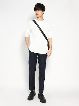 「STUDIOUS（ステュディオス）のアイテム（バッグ）」を使った、武井一輝さん（メンズ・173cm）の夏コーディネート