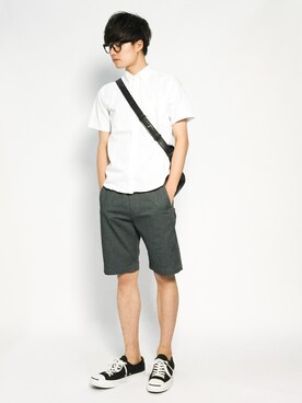 「STUDIOUS（ステュディオス）のアイテム（バッグ）」を使った、武井一輝さん（メンズ・173cm）の夏コーディネート