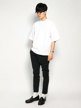 「MONKEY TIME（モンキータイム）のアイテム（Tシャツ/カットソー）」を使った、武井一輝さん（メンズ・173cm）の夏コーディネート