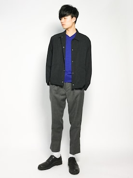 「wjk 1 mile（ダブルジェイケイワンマイル）のアイテム」を使った、武井一輝さん（メンズ・173cm）の秋コーディネート