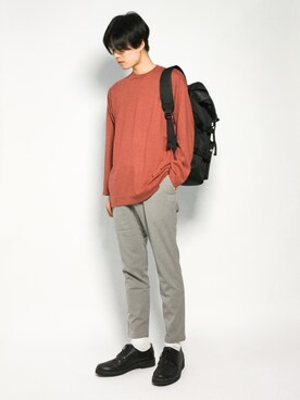 「L.H.P（エルエイチピー）のアイテム（バッグ）」を使った、武井一輝さん（メンズ・173cm）の秋コーディネート