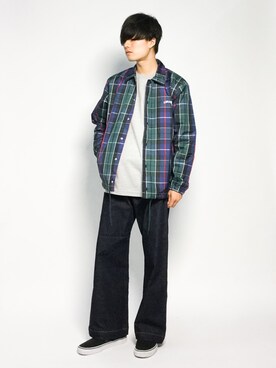 「STUSSY（ステューシー）のアイテム（ブルゾン）」を使った、武井一輝さん（メンズ・173cm）の秋コーディネート
