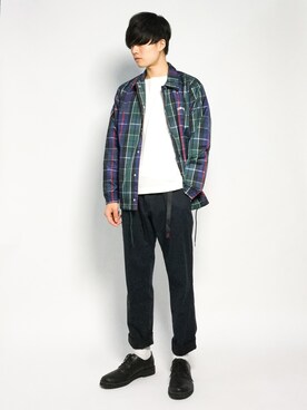 「STUSSY（ステューシー）のアイテム（ブルゾン）」を使った、武井一輝さん（メンズ・173cm）の秋コーディネート