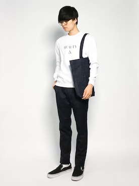 「A.P.C.（アーペーセー）のアイテム（バッグ）」を使った、武井一輝さん（メンズ・173cm）の秋コーディネート