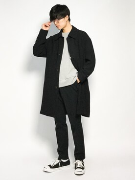 「ジャックパーセル」｜「アイテム（ステンカラーコート）」を使った、武井一輝さん（メンズ・173cm）の秋コーディネート
