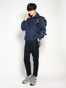 「ハラチ」｜「アイテム（バックパック/リュック）」を使った、武井一輝さん（メンズ・173cm）の秋コーディネート