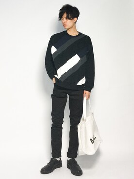 「STUDIOUS（ステュディオス）のアイテム（スウェット）」を使った、武井一輝さん（メンズ・173cm）の秋コーディネート