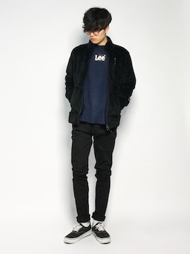 「Champion（チャンピオン）のアイテム（その他アウター）」を使った、武井一輝さん（メンズ・173cm）の秋コーディネート