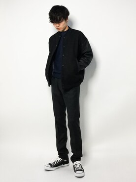 「RAGEBLUE（レイジブルー）のアイテム（スタジャン）」を使った、武井一輝さん（メンズ・173cm）の秋コーディネート