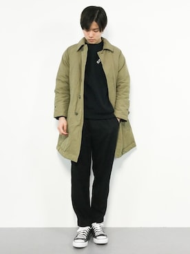 「CONVERSE（コンバース）のアイテム（スウェット）」を使った、武井一輝さん（メンズ・173cm）の秋コーディネート
