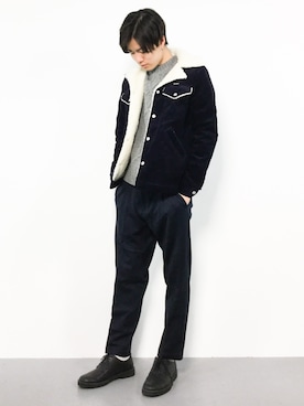 「Wrangler（ラングラー）のアイテム（ブルゾン）」を使った、武井一輝さん（メンズ・173cm）の秋コーディネート