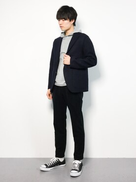 「GLOBAL WORK（グローバルワーク）のアイテム（その他アウター）」を使った、武井一輝さん（メンズ・173cm）の秋コーディネート