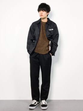 「Keith Haring（キース・ヘリング）のアイテム」を使った、武井一輝さん（メンズ・173cm）の冬コーディネート